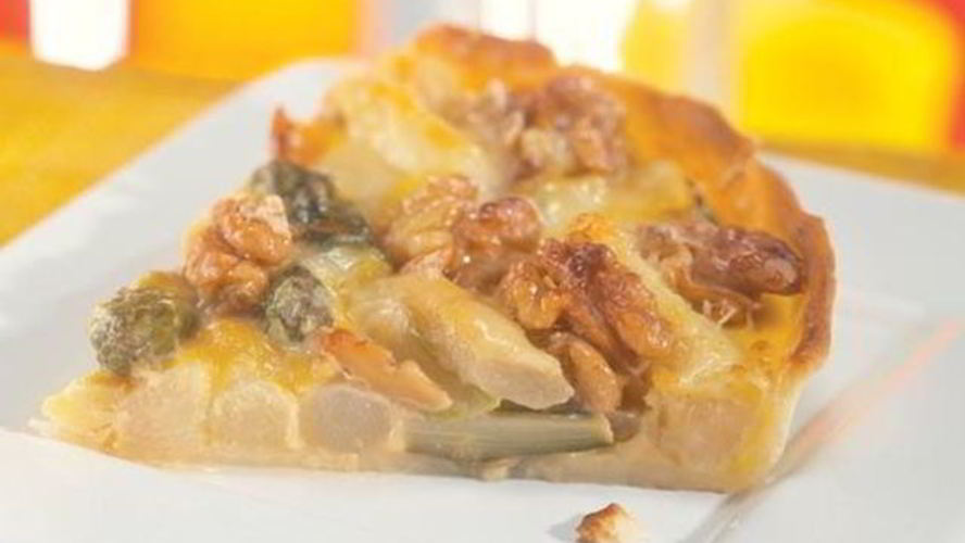 Рецепт киша из спаржи с грецким орехом
