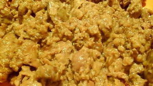 киш с грибами, печенью и картофелем