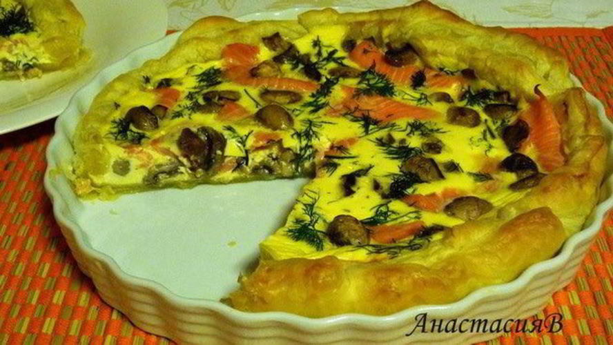 Рецепт киша с копченой семгой