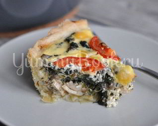 Киш с курицей и грибами