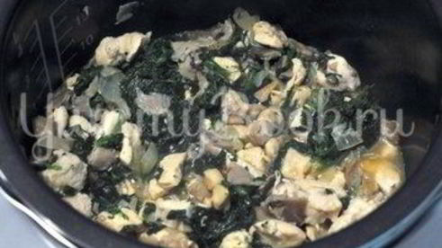 киш с курицей и грибами