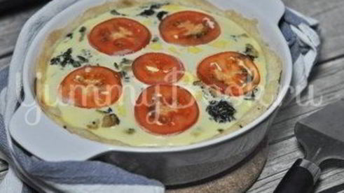 киш с курицей и грибами