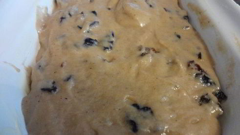 кофейный пирог с черносливом без масла и яиц