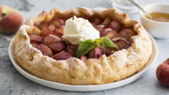 Рецепт Открытого пирога с персиками