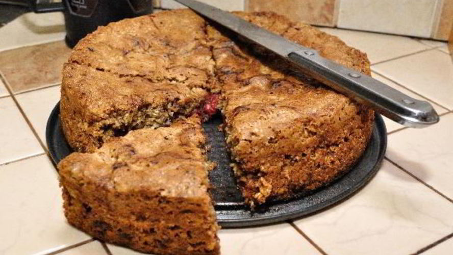 Рецепт овсяного пирога с вишней