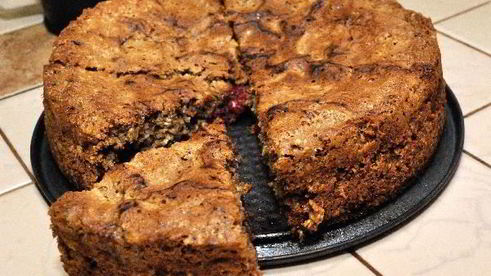 овсяный пирог с вишней