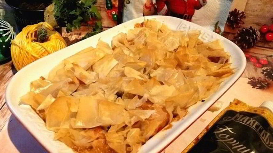 Рецепт пастушьего пирога с корочкой из слоеного теста