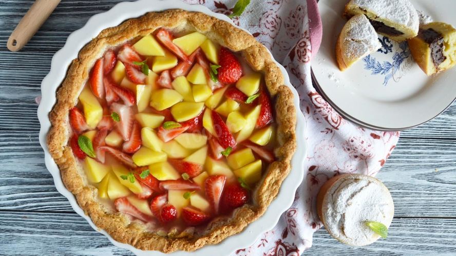 Рецепт песочного пирога с желе