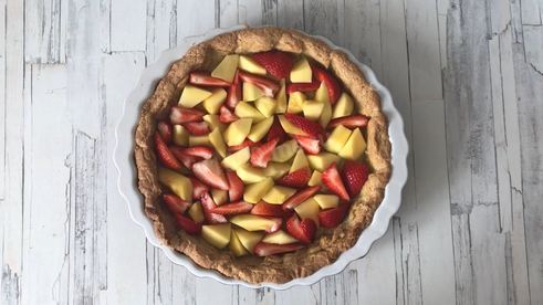 песочный пирог с желе