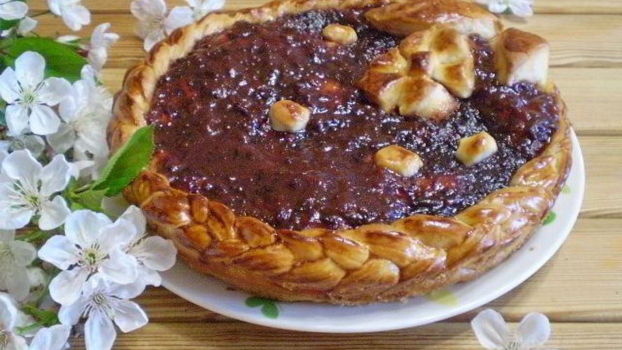 Рецепт пирога открытого с вареньем