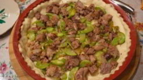 пирог с курицей и кабачком