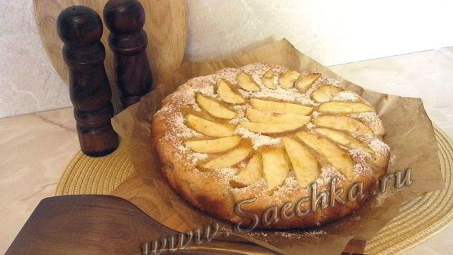 Рецепт пирога с яблоками из заливного дрожжевого теста