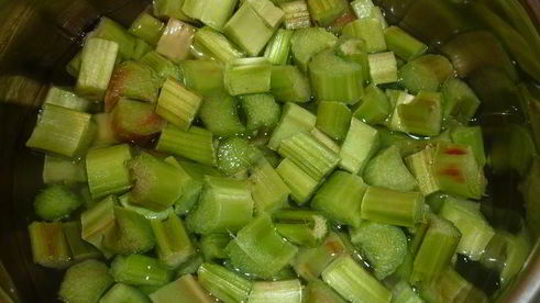 слоеный пирог с ревенем и тмином