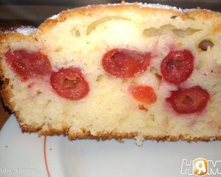 Сметанный пирог с вишнями