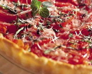 Томатный пирог с творогом на картофельном тесте