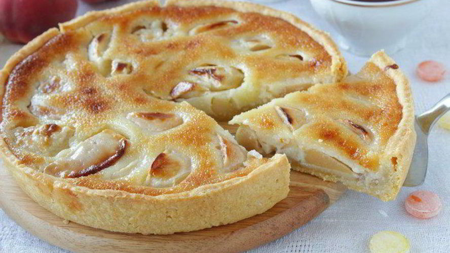 Рецепт яблочного пирога с карамельной заливкой