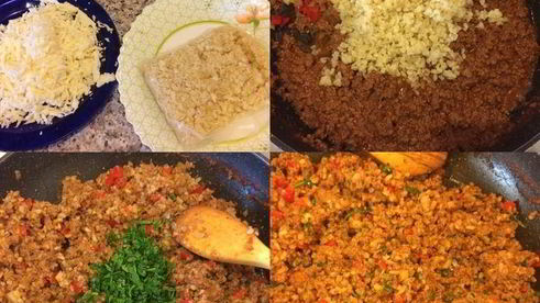 пирожки с мясом, булгуром и сулугуни