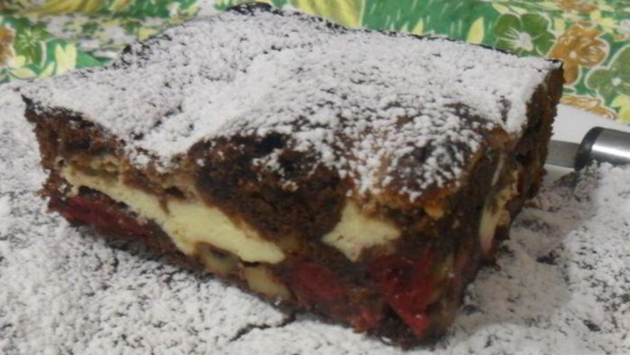 Рецепт брауни с вишнями и орехами