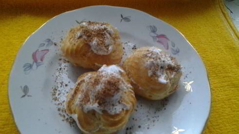 пирожное шу с белковым заварным кремом