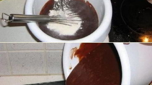 шоколадные пирожные с клубникой в желе