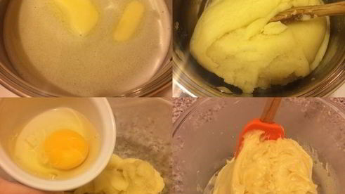 заварные пирожные с кремом и шоколадным соусом