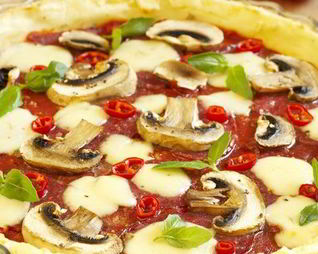 Картофельная пицца с салями