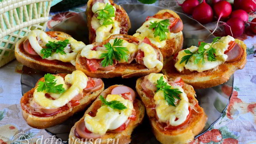 Рецепт ленивой пиццы из батона