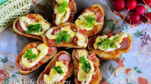 ленивая пицца из батона