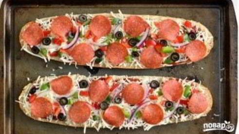 пицца на батоне в духовке