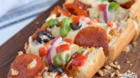 пицца на батоне в духовке