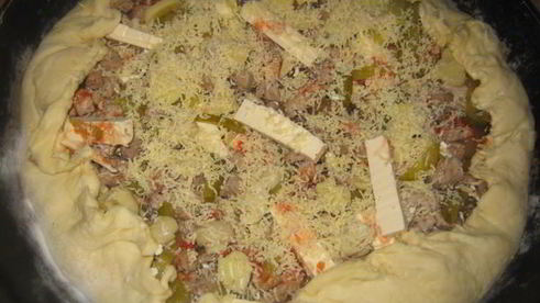 пицца на домашнем дрожжевом тесте