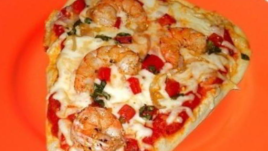 Рецепт пиццы на кефире с креветками