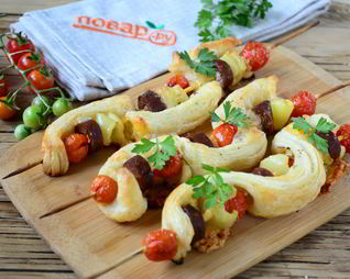 Пицца на шпажках в духовке