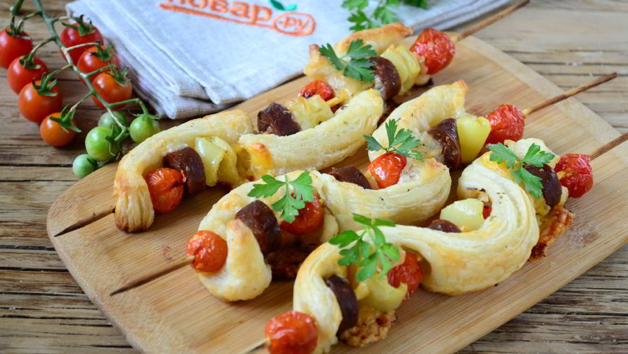 Рецепт пиццы на шпажках в духовке