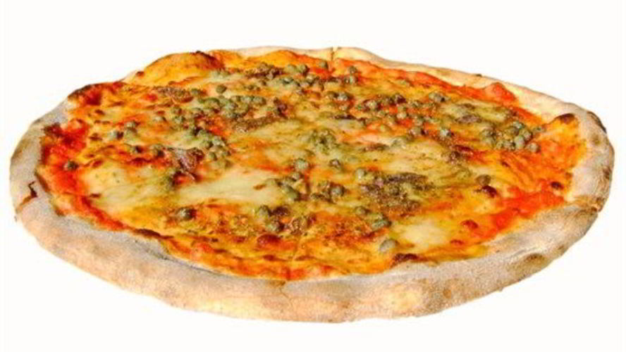 Рецепт пиццы с анчоусами, омарами и зеленым горошком