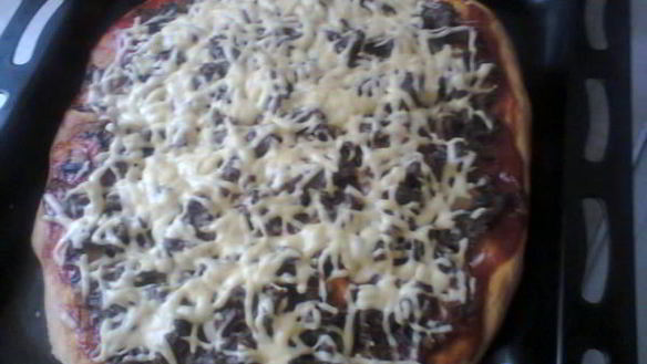 Рецепт Пиццы с грибами и с гусиным фаршем