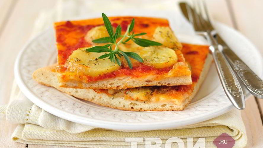 Рецепт пиццы с картофелем, розмарином и тимьяном