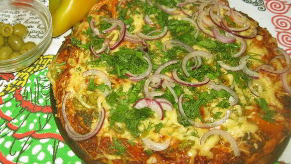 Рецепт Пиццы с маринованным мясом