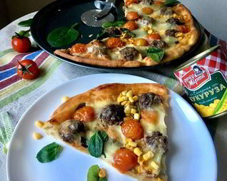 Пицца Весна с мясными шариками