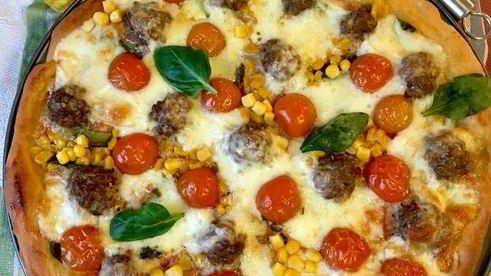 пицца весна с мясными шариками