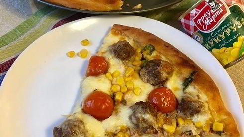 пицца весна с мясными шариками