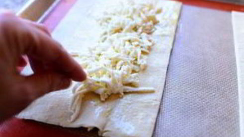 слоеная пицца с грибами