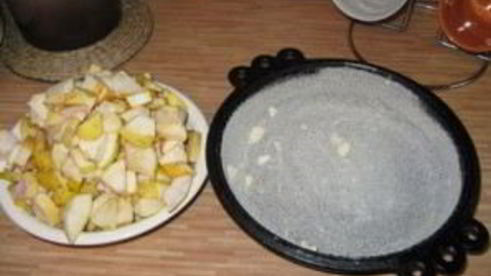 шарлотка со сметаной и яблоками