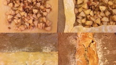 быстрый яблочный штрудель