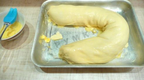 штрудель с мясом из слоеного теста