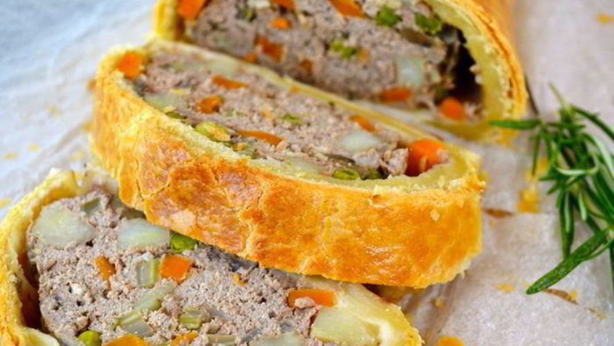 Рецепт штруделя с мясом