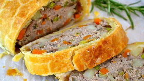 штрудель с мясом