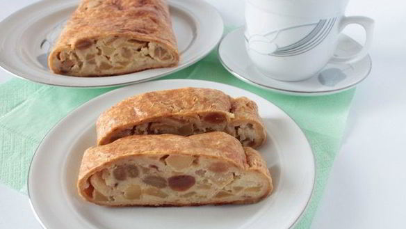 Рецепт Яблочного штруделя из овсяных блинчиков