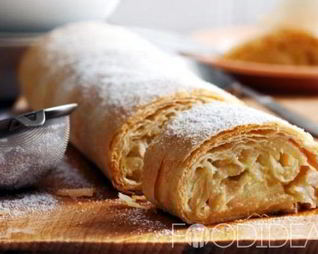 Яблочный штрудель из слоеного теста