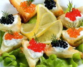 Слойки с икрой